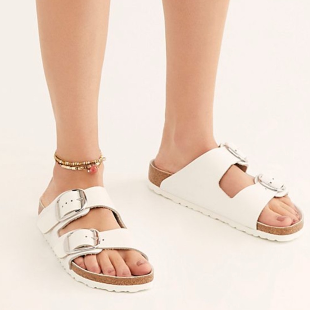 BIRKENSTOCK Arizona Big Buckle white Leather size 41 US 10-10.5 gently used - Picture 5 of 15